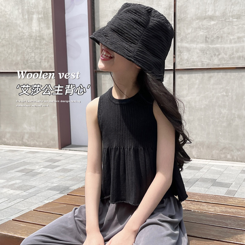 leobaby girl vest outside wearing summer new children sleeveless knit undershirt CUHK Scout blouse N-Taobao