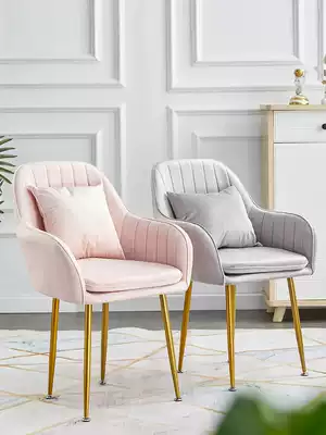 Nordic light luxury dining chair backrest bedroom Net red ins girls makeup table makeup stool simple modern nail chair