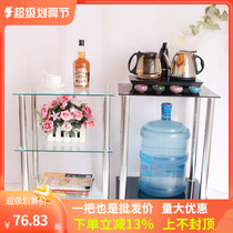 Simply modern small room small tea table stainless steel creative tea few corners of tempered glass