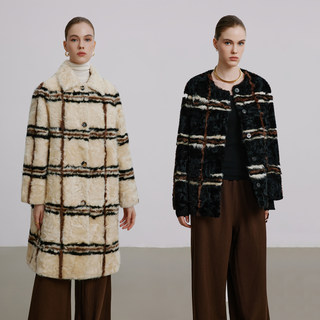 Hipmore Fragrant Style Small Lake Sheep Fur Coat for Women, Mid-Length, Short, Loose, Fur Integrated Silhouette Coat for Winter