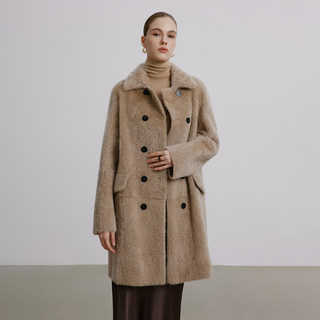 Lagon Jindian Spanish Imported Fur Coat with Integrated Leather and Fur, Oversized Square Collar, Long Style Women's Coat, New for Winter