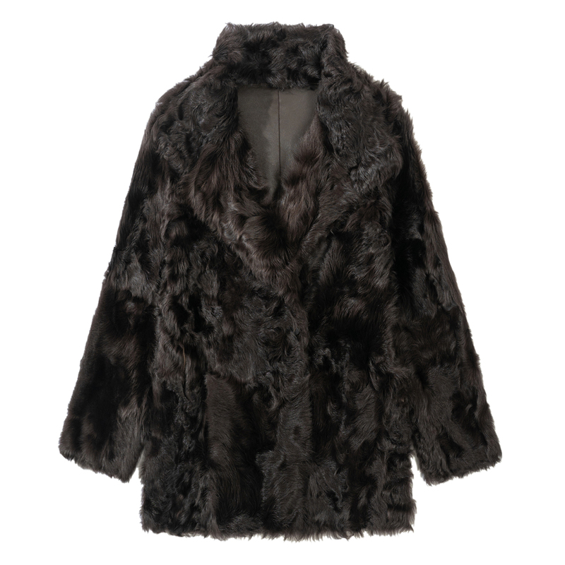 [Warm Winter Notes] Reversible Small Lake Sheep Fur Integrated Collar Fur Coat 2026 New
