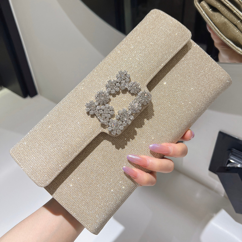 Rv Sparkling Clutch Chain Flap Evening Bag Annual Meeting Dress Wedding Banquet Crossbody Envelope Elegant Boutique Women's Shoulder Bag