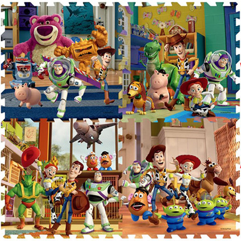 Heo con lợn con phim hoạt hình bọt sàn mat khâu bò trườn mat câu đố Disney 60x60 - Thảm sàn miếng lót sàn nhà tắm