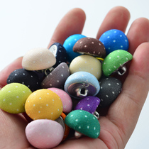 Buckle Sub 100 Hitch Round Button Clothes Baby Pure Cotton Handmade Diy Colored Water Jade Dot aluminium base Mushroom Bag buckle