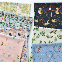 Pure Cotton Cloth Plant Cartoon Flowers And Grass Fields Garden Rabbit and America Printing And Dyeing Handmade Diy Children Clothing Full Cotton Fabric