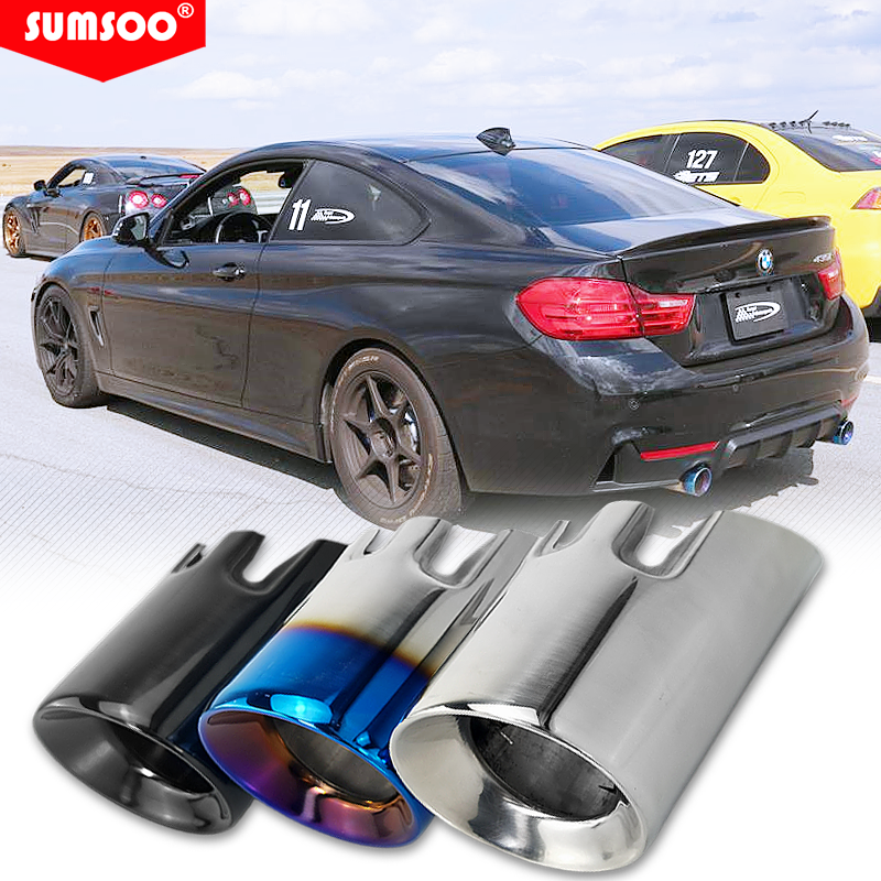 Car modification suitable for BMWM135IM140IM235IM240I335I440I in-line stainless steel tail throat