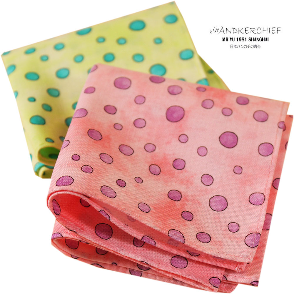 Thickened cotton handkerchief Japanese pure cotton ladies carry-on handkerchief absorbent wipe sweat handkerchief cotton handkerchief wave point smudge