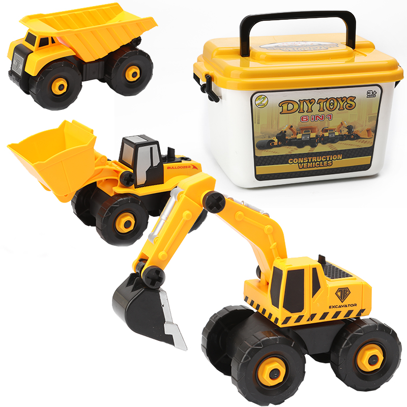 Children's disassembly engineering car toy excavator Removable screw assembly car puzzle boy gift 3-6 years old