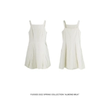 [FUSSED 22SS cotton pleated dress 奶白纯棉褶皱肌理连衣裙 短款]