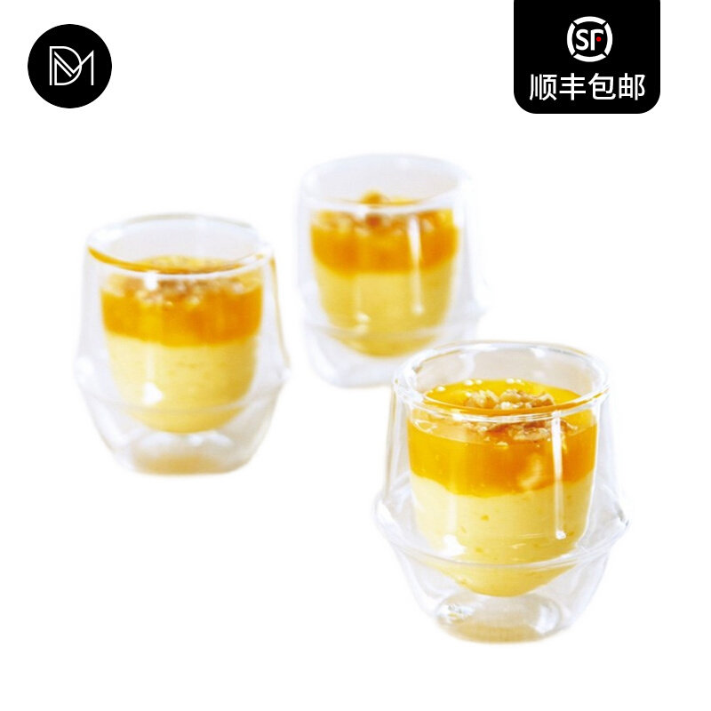 Japan KINTO double layer coffee cup flower tea cup creative milk tea cup home cold drink heat resistant glass high boron silicon