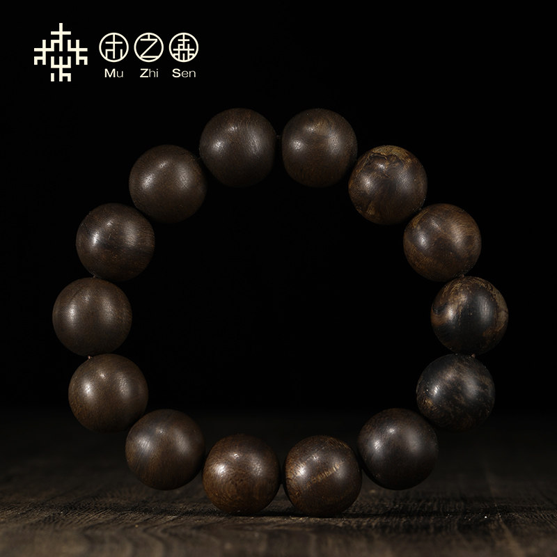 (ice flower cool) authentic Brunei sink grade oil alcoholic old material 16mm*35 5g sinking fragrance string of Buddha