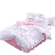 ins ròng bông đỏ giường công chúa váy một gia đình bốn cô gái trái tim gắn tấm bông bedspread lanh 1,8 m giường - Váy Petti váy giường khách sạn Váy Petti