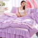 Hàn Quốc phiên bản của bông công chúa gió 1.5 / 1.8m giường váy một gia đình bốn bông khăn trải giường chăn 2 mét ren bedspread - Bộ đồ giường bốn mảnh
