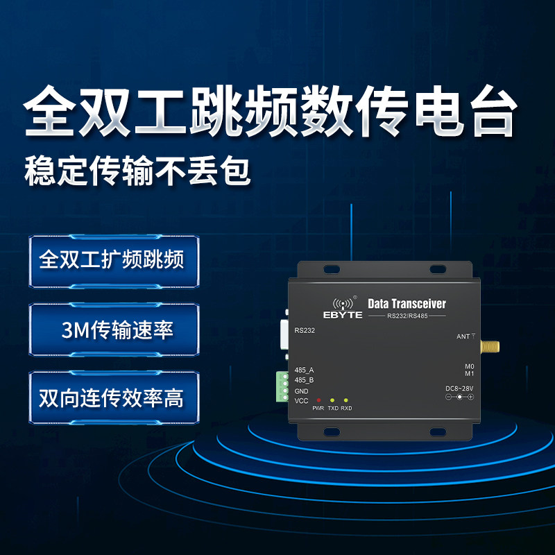 100 million Best 433M radio module full duplex wireless digital transmission radio DTU Auto-hop RS485 RS232 Interface