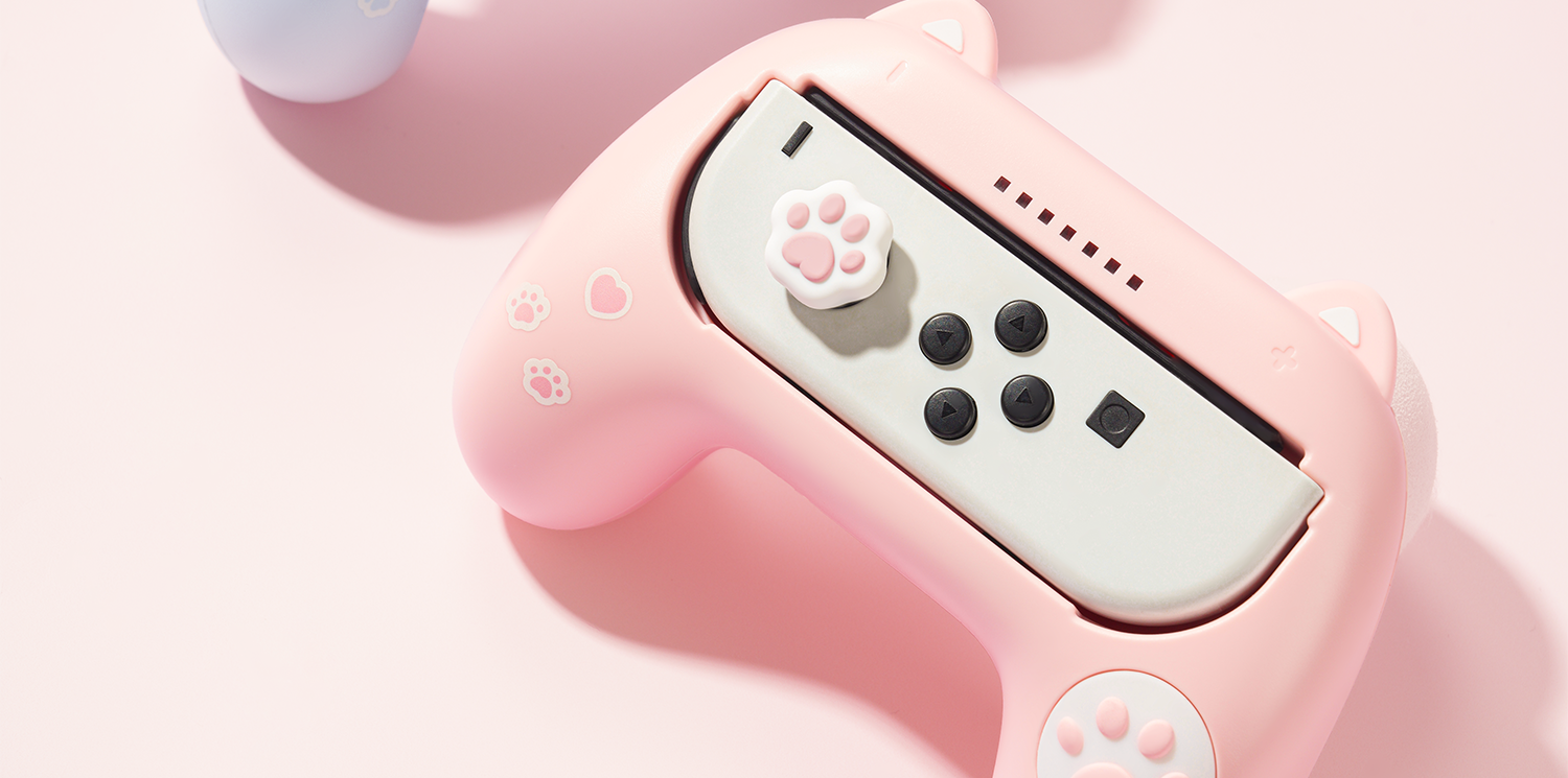 Рукав силиконовые ручки 极想 switch游戏手柄joy-con手感增强握把套装改猫爪双人ns小手柄