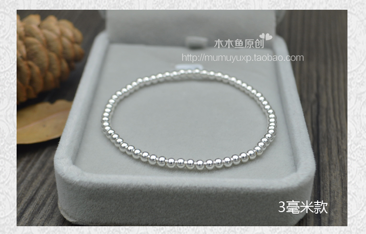 Chính hãng tùy chỉnh S999 retro sterling bạc hạt vài bóng bé chuyển hạt vòng tay vòng chân trang sức nhiều vòng nữ - Vòng chân lắc chân nữ bạc ta