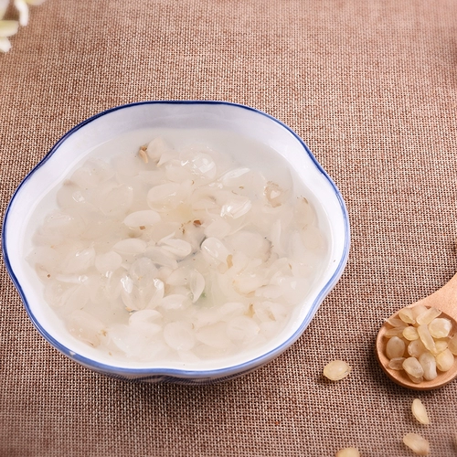 Двойное мыло для стручков -Угловой угловой рис Семена лотоса Lotus Yunnan Wild с персиковым клеем Xueyan Tremella, сахарная вода из плитки 100 грамм DP063