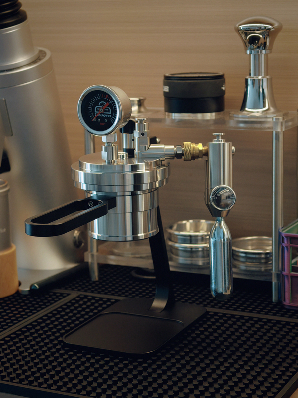 Filterpower Pneumatic Coffee Machine, Integrated Powder Bowl and Water Tank Design, Household Use, All-Metal, No Preheating Required