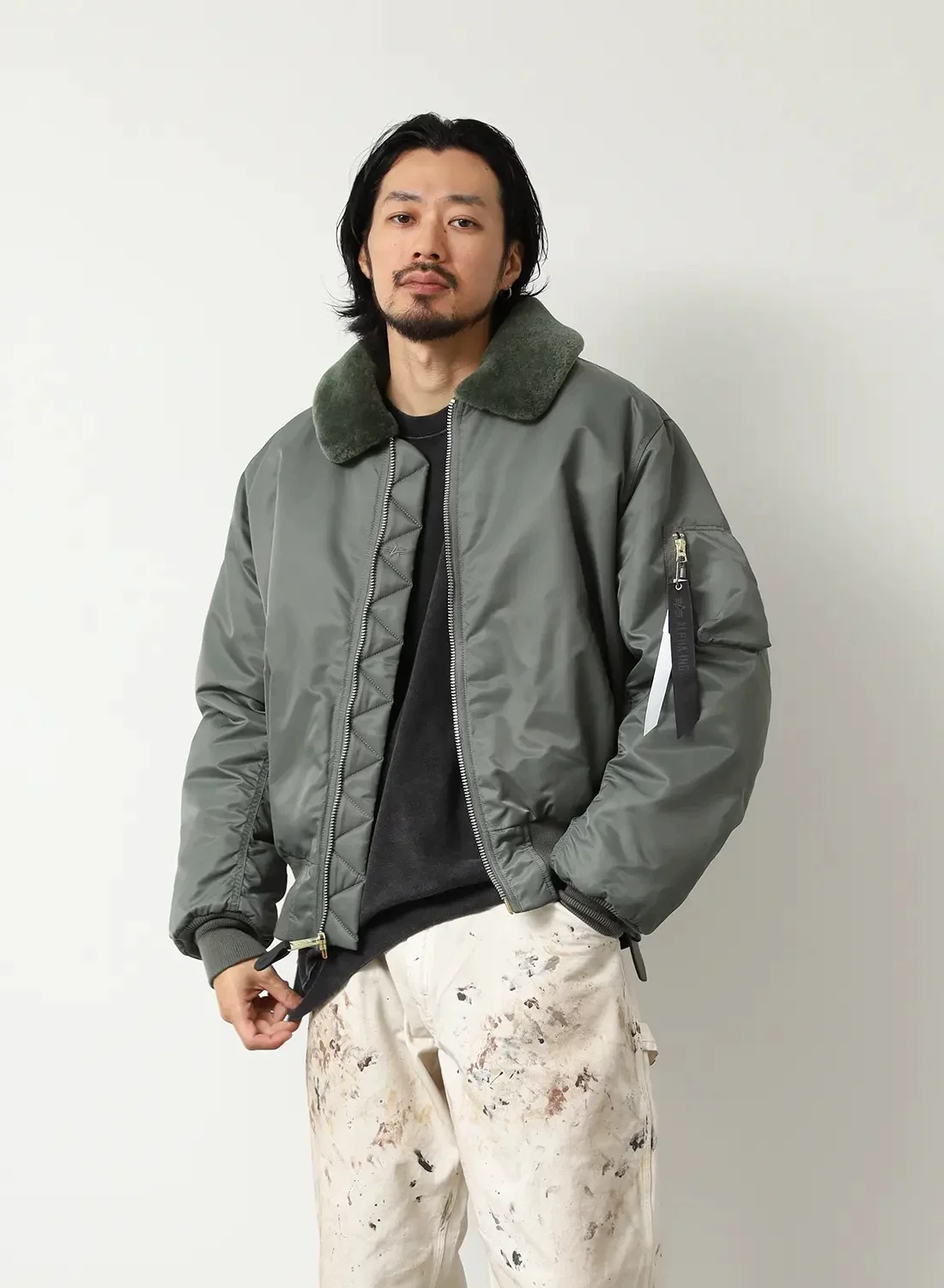 Истребительная куртка ALPHA B-15 FLIGHT JACKET MOONLOID особая пометка