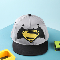 Childrens bat superman hat boy cartoon baseball cap hip-hop flat brim hat child flat brim cotton hat tide