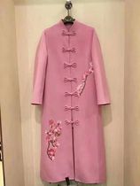 Full handmade high-end cashmere embroidered jacket improved Chinese coat