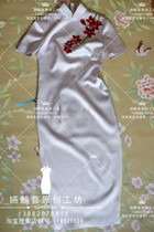 Heavy silk embroidered handmade cheongsam wedding dress cheongsam bridesmaid cheongsam dress graduation dress special