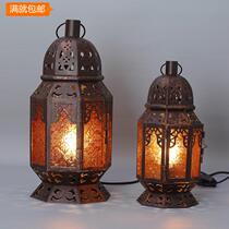 Classic Moroccan wrought iron night light homestay mood small table lamp soft decoration coffee casual decoration lamp