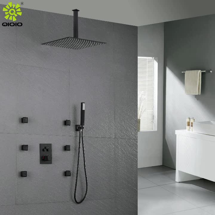 12 Inch Ceiling Mounted Shower System Rain Mixer Rain Shower Head Set