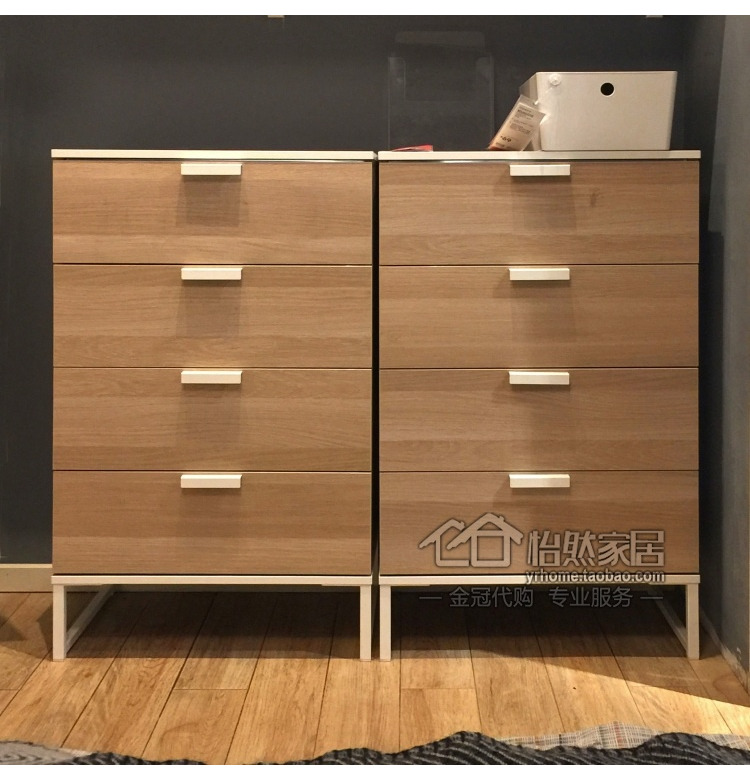 IKEA Te Lisuo 4 tủ ngăn kéo (60x40x99 sồi / trắng) mua trong nước - Buồng tu quan ao