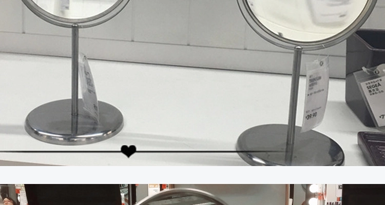 Gương trang điểm hai mặt IKEA Tresam phóng to mặt phẳng 16,5cm mua trong nước - Gương