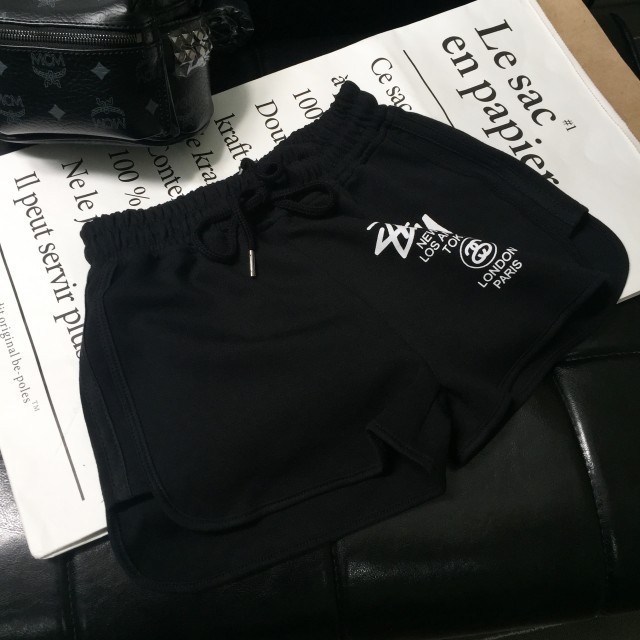 Mới in chữ terry cotton thun eo dây rút thể thao giản dị hoang dã quần short mỏng quần nóng nữ triều quần short da nữ cá tính