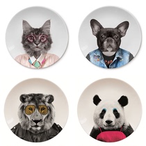 British Mustard dinner plate dessert ceramic plate animal panda lion cat dog German direct mail