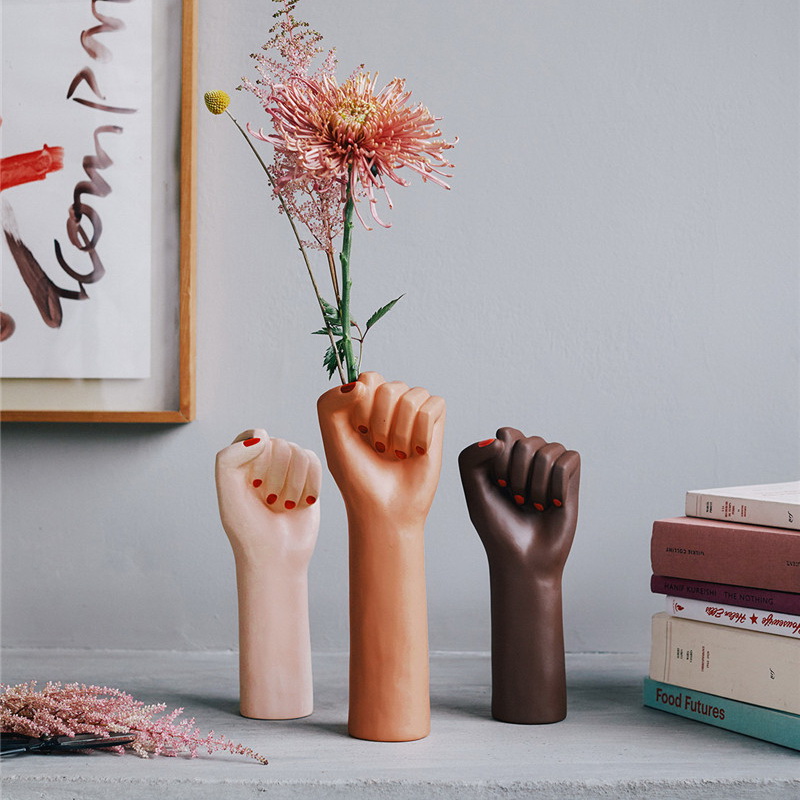 Spanish DOIY Girl Power Female Power Arms Ceramic Vase Grip Creative German Straight Mail