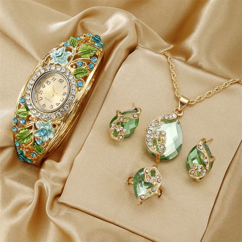 2025 New Model Cloisonné Vintage Palace-Style Elegant Floral Women's Watch Fashion Versatile Jewelry Set 2025 New Model Cloisonné Vintage Palace-Style Elegant Floral Women's Watch Fashion Versatile Jewelry Set