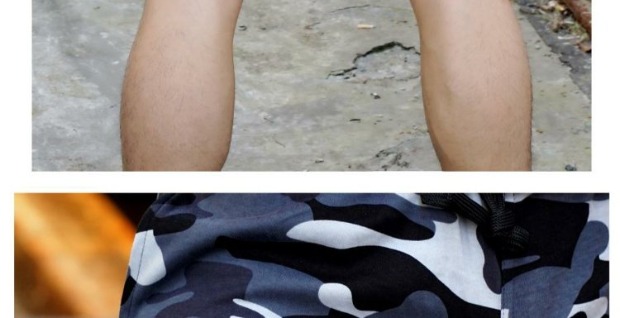 Quần ngụy trang nam phiên bản Hàn Quốc của quần cotton nhà thủy triều nam thể thao ba quần mùa hè tập thể dục siêu quần ngắn đi biển quần vải nam