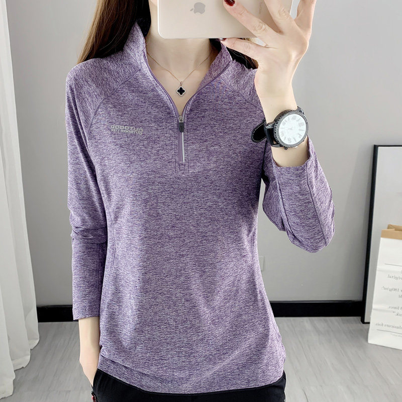 Outdoor speed dry dress female spring summer thin elastic breathable mountaineering long sleeve T-shirt hiking team suit sweatshirt man