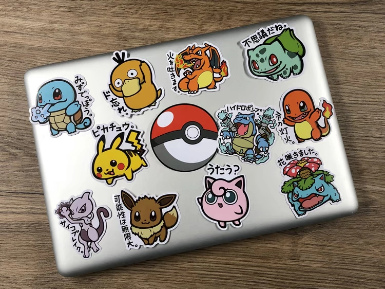 12 bộ đồ mềm dễ thương Pokémon phù hợp với máy tính xách tay Pokémon tài khoản tay chống thấm 3M vật liệu dán - Phụ kiện máy tính xách tay