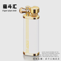 MILK WHITE STRIP NARROW GOLD FASHION VINTAGE MENs BOUTIQUE ANTIQUE JIFENG MONSOON KEROSENE LIGHTER