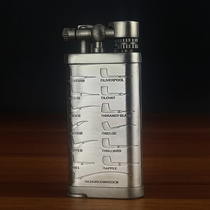 JIFENG MONSOON ANCIENT SILVER OBLIQUE CROSS FLAME HIDDEN PIPE ROD GAS WHEEL OPEN FLAME LIGHTER