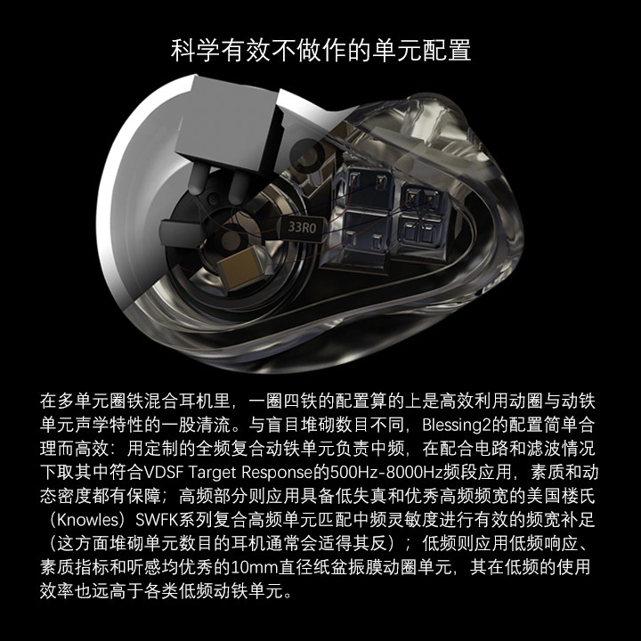 Проводные HiFi наушники 水月雨 blessing2 一圈四铁hifi入耳式耳机