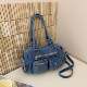 ເອີຣົບແລະອາເມລິກາ denim handbags washed niche rivet design crossbody bag fashionable trendy retro shoulder bag