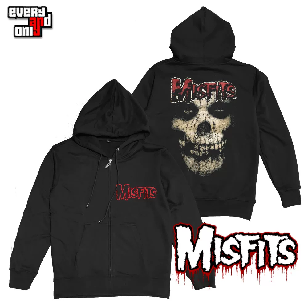 MISFITS панк-рок группа череп SKULL печатной повседневной американской худи со склоненным волком