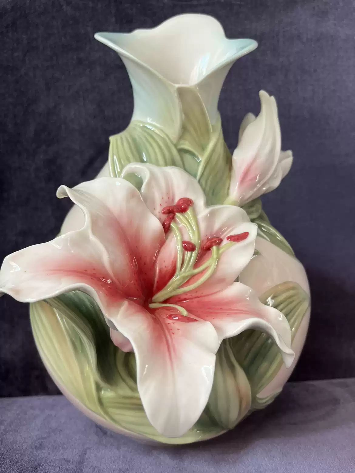 Franz法蓝瓷百合花大花瓶（全新有原盒）-淘宝Taobao | 天猫Tmall