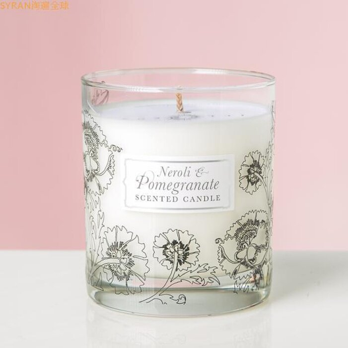 Original British imported Illumens orange flower oil and pomegranate flavored glass jar scented candles home aromatherapy