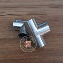 Public toilet toilet partition hardware accessories round pipe tie rod stainless steel tee connection fixing parts