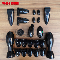 Weixun toilet partition hardware accessories plastic bowling toilet partition hinge door lock foot corner code set
