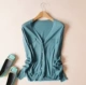 18 mùa hè mới lụa + cashmere khí chất đơn giản cổ chữ V mềm mại và thoải mái áo len cashmere phụ nữ áo khoác cardigan nữ
