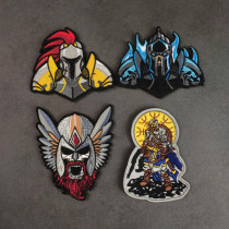 Full Embroidery Magic Sticker Wu Dao Tactical Morale Badge Dark Rider Personality Arm Badge With Sewing Patch Badge