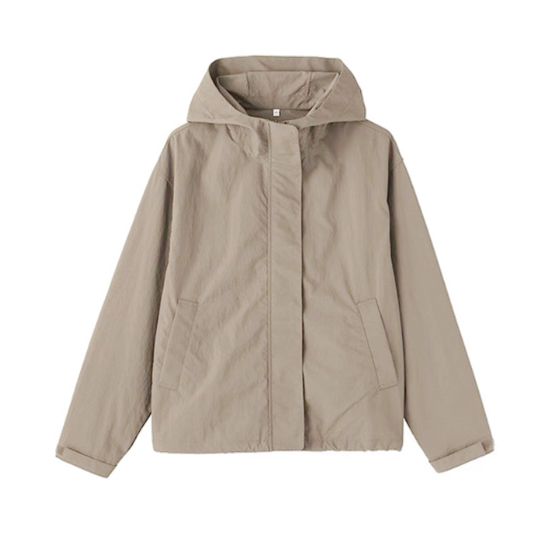 Unprinted Japanese-Style Jacket for Women, Uv Protection Windbreaker, Rainproof, Thin Casual Hooded Short Coat, Baseball Jacket Unprinted Japanese-Style Jacket for Women, Uv Protection Windbreaker, Rainproof, Thin Casual Hooded Short Coat, Baseball Jacket